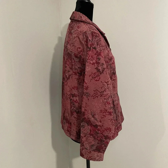 Coldwater‎ Creek Red Floral Tapestry Jacket/Shacket - Picture 7 of 9